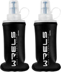 Folding Soft Flask Portable Collapsible Running Lightweight Water Bottle for Outdoor Sports,Travel with Mouthpeice Cover