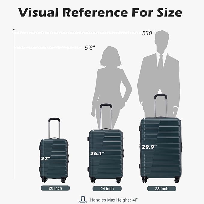 Coolife Carry On Luggage Airline Approved with Wheels Hard Shell Suitcase Spinner TSA Lock Telescopic Handle 20-inch,Silver