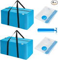 Extra Large Moving Bags Heavy Duty Space Saver Vacuum Storage Bag Vacuum Seal bags for Clothing Travel Packing bag Blue bags for Moving Vaccine Sealed Blue Storage Bag (4 Pack)