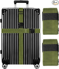 Luggage Straps for Suitcases TSA Approved-2 Pack Bright Personalized Luggage Belt Strap for Suitcase/Carry On Bag Luggage Accessories for Travel (ArmyGreen)