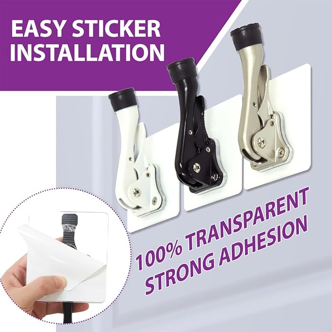 Door Stopper with Adhesive Bracket Stickers, No Drilling or Tools Needed, Available for All Doors, Door Holder, Heavy Door Stop, KickDown Door Stoppers, Bottom of Door by HASHI (White/Bracket 4pack)
