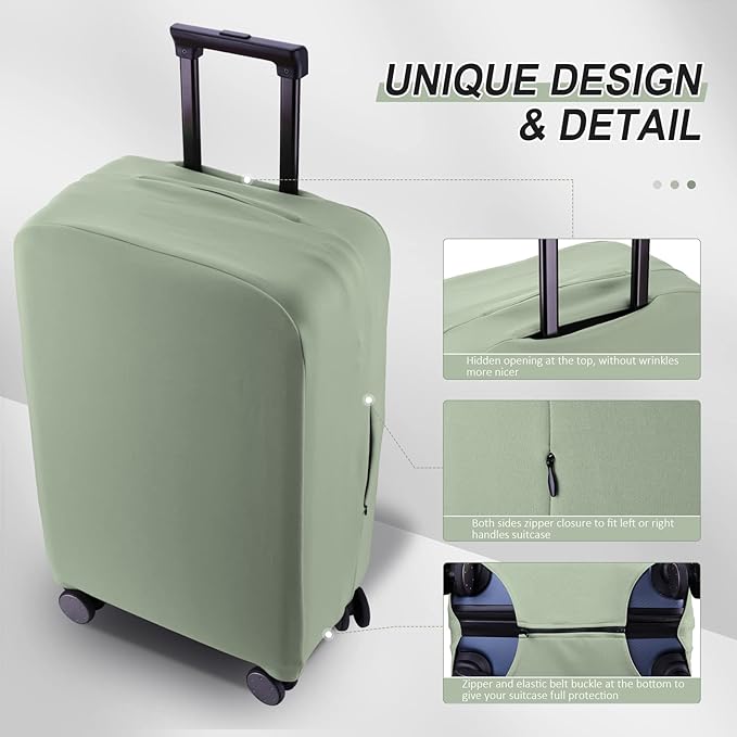 Travel Luggage Cover Suitcase Protector Scratch-Resistant Fit 19-31 Inch Suitcase, Not Included Suitcase (Cyan, L(26-27 inch))