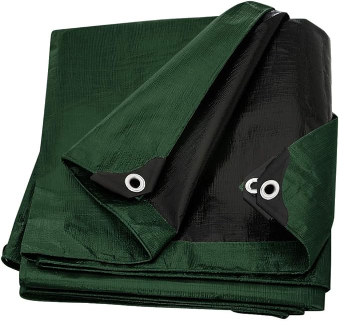 Large Waterproof Tarp - Heavy Duty 10 Mil Thick Poly Tarpaulin Ideal for Canopy Tents, Boats, RV or Pool Covers - Multipurpose Protective Tarps with Grommets for Indoor, Outdoor Use | 12' x 12' 2 Pack