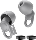 Silicone Ear Plugs for Noise Reduction - Reusable Soft Comfortable Earplugs for Sleeping,Noise Sensitivity & Flights -16 Ear Tips in XS/S/M/L, with 2 Travel Boxes - 33dB Noise Cancelling (Grey)