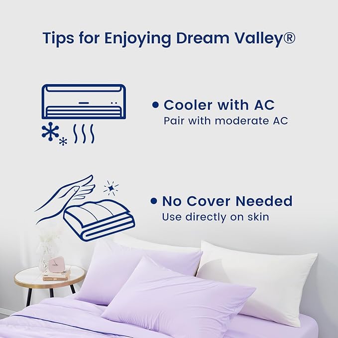 Dream Valley® Outlast® Deepsleep Cooling Comforter, Twin Size, NASA-Grade Space Technology Cooling Blanket for Hot Sleepers Night Sweats, Q-Max > 0.45 Aerocool™ Breathable, Lavender Fog, 68"x90"