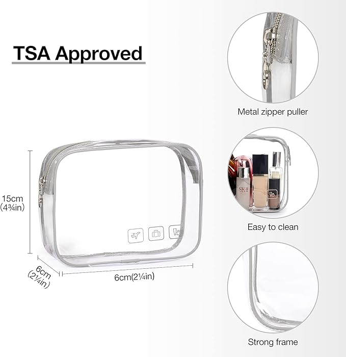 BAGSMART Toiletry Bag Hanging Travel Makeup Organizer with TSA Approved Transparent Cosmetic Bag Makeup Bag for Full Sized Toiletries, Medium-Grey