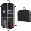 Zilink Upgrade 43" Garment Bag for Suit, Leather,Fur, Mink Coat and Sweater with 3.9" Gusset and Stable Buckles Heavy Duty, Hanging, Breathable, Foldable Travel and Wardrobe Clothes Protector