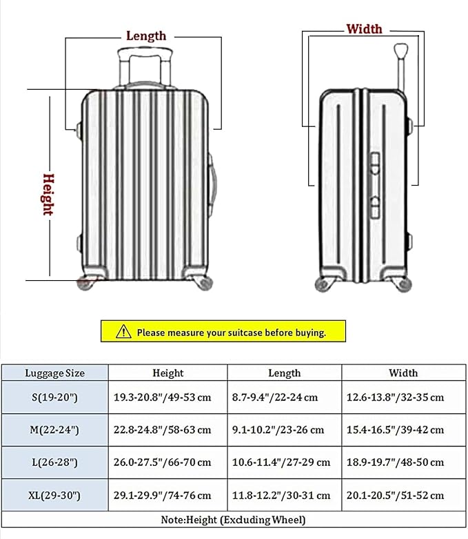 7-Mi 3D Print Design Travel Suitcase Protector Trolley Case Cover 19"-30" Sleeve (L(Fits to 26"-28" Trolley Case), Giraffe(New Version))