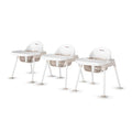 Foundations Secure Sitter Feeding Chairs 3-Pack, No-Tip Feet, 3-Point Adjustable Harness, Removable Tray, Stackable Feeding Chairs (13 inch)