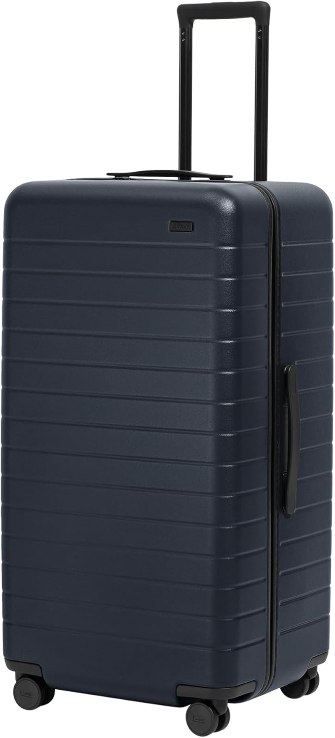 Away Large Trunk Luggage, 31 Inch Hardside Suitcase with Spinner Wheels, Lightweight & Durable, TSA Lock, Ideal for Long Trips, Navy Blue