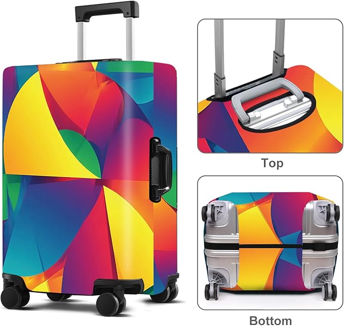 Luggage Cover Washable Suitcase Protector Anti-Scratch,Stretchable Fit for 20-34Inch Luggage Durable Travel Bag Cover with Zipper Closure (Multicolored, L(fits 28-30Inch suitcase))