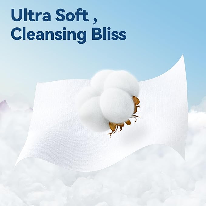 Winner Soft Face Towels, 100% USDA Biobased Facial Towels, Unscented Cotton Tissues for Sensitive Skin, OEKO-TEX Certified Face Towelettes Disposable, Makeup Remover Dry Wipes, 600 Ct, 6 Pack