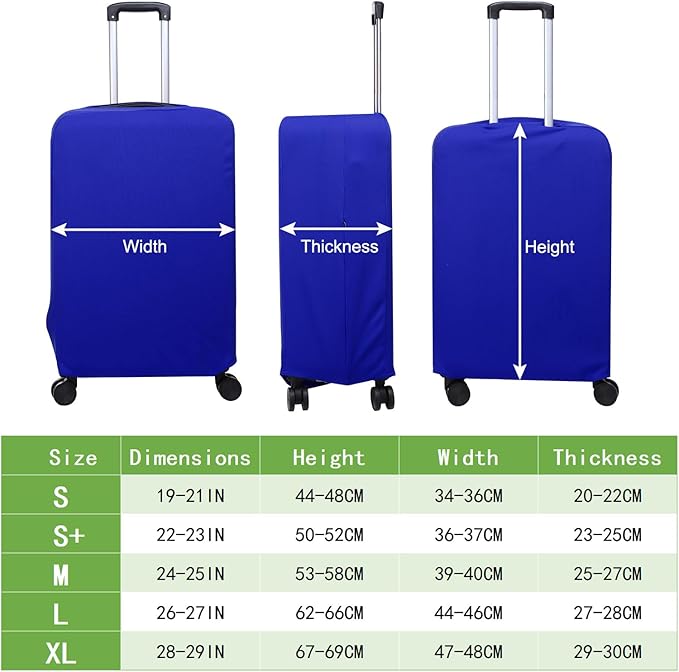 PATIKIL Luggage Cover, Suitcases Covers Elastic Carry on Cover Protector Washable Scratch-Resistant Fits 19-21 Inch Luggage for Travel Business Trips, Blue
