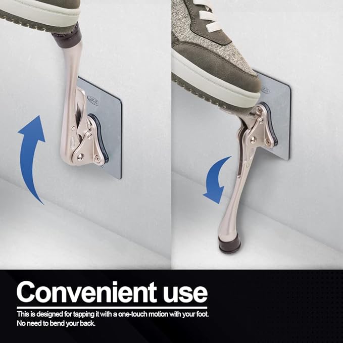 One-Touch Doorstop Adhesive Bracket (Black, 6inch x 1pack)