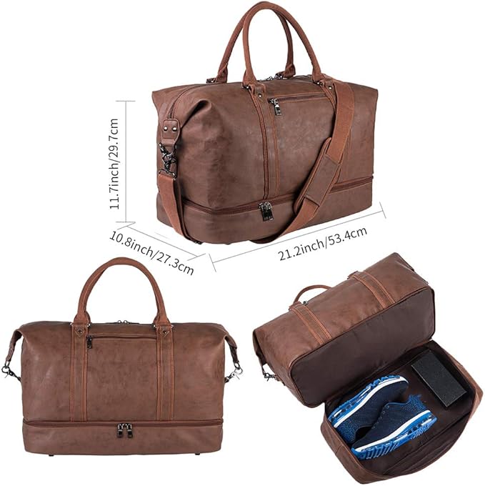 Weekender Overnight Bag Carry On Bag Travel Bag with Shoe Pouch