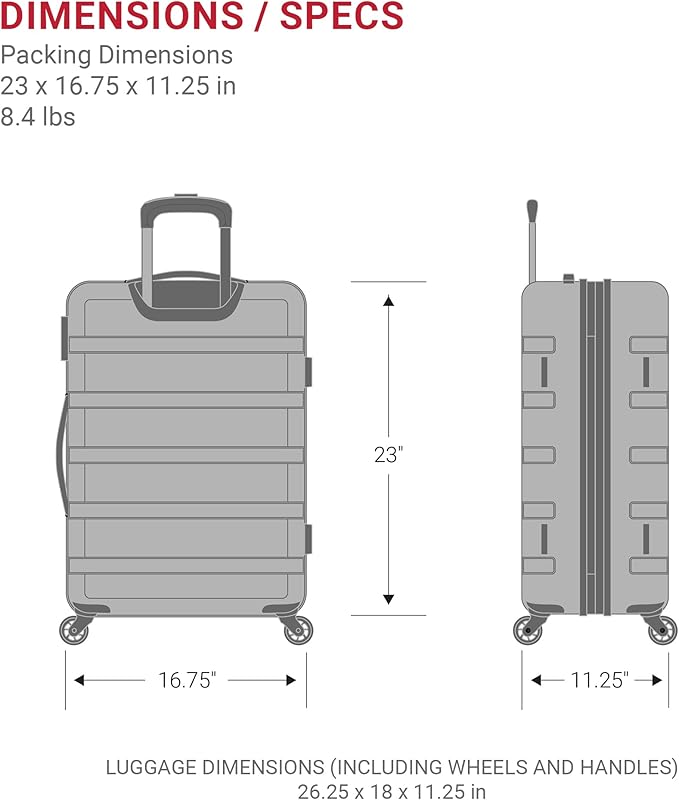 SwissGear 7366 Hardside Expandable Luggage with Spinner Wheels, Cobalt, Checked-Medium 23-Inch