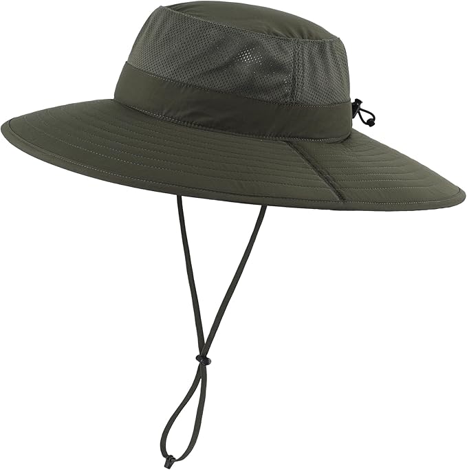 Home Prefer UPF50+ Mens Sun Hat Wide Brim Fishing Hat Foldable Large Brim UV Protection Sun Hat for Men Women Beach Gardening