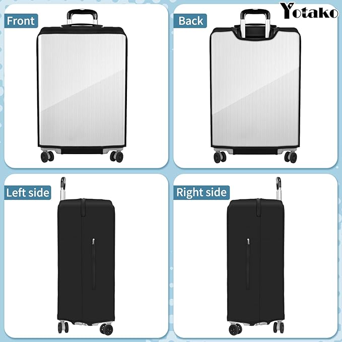 Yotako Upgraded Zippered Transparent PVC Suitcase Cover, No Disassembly Required Clear Luggage Protector for Suitcase Luggage Protector Cover 30''