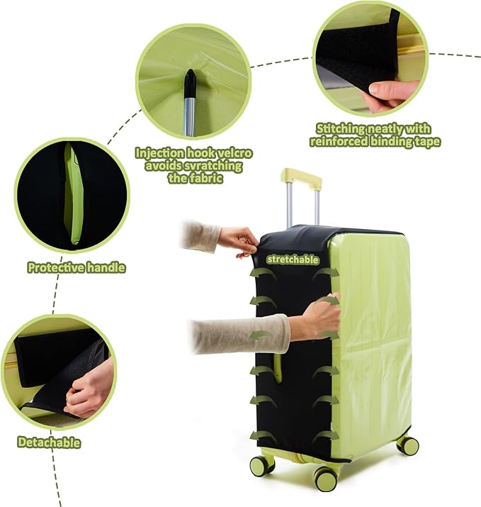 Clear Luggage Cover Protectors For Suitcases,Elastic Transparent waterproof PVC Suitcase Covers Protector Fit 20-30 Inch wheeled Luggage (30")