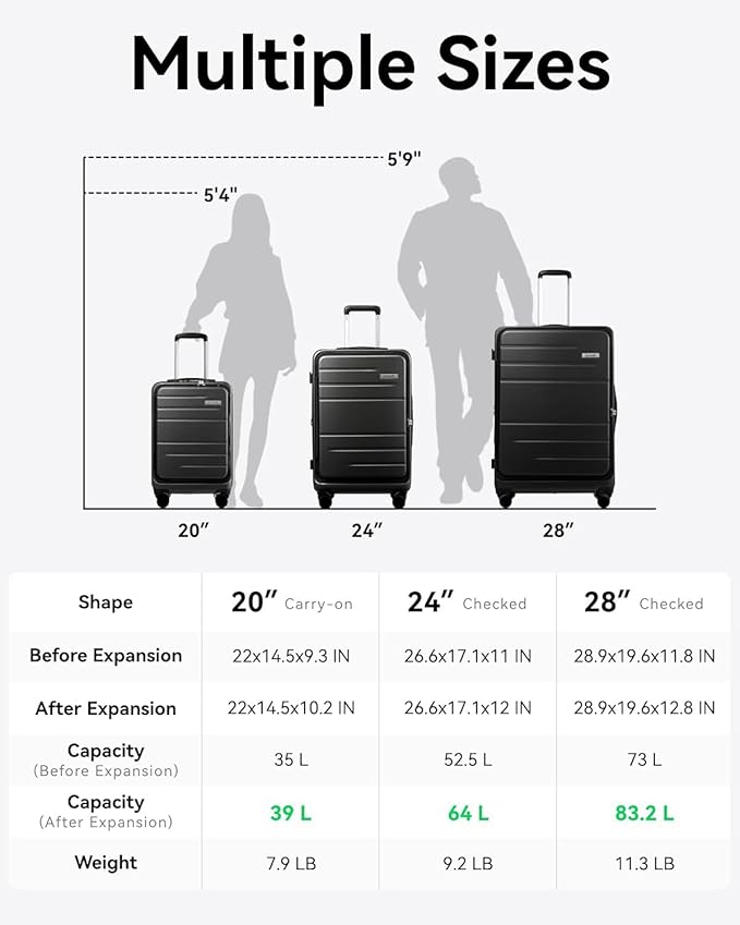 LUGGEX 28 Inch Luggage with Spinner Wheels, Expandable PC Hard Shell Checked Suitcase with Front Opening, Lightweight (Pink, 28 Inch)