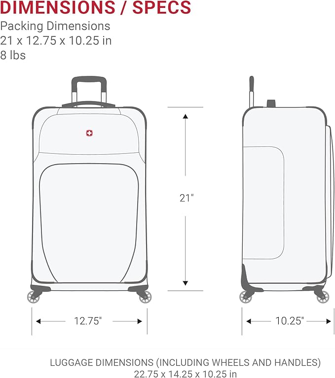 SwissGear Sion Softside Expandable Luggage, Black, Carry-On 21-Inch