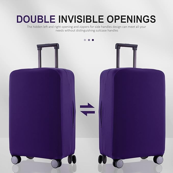 Travel Luggage Cover Suitcase Protector Scratch-Resistant Fit 19-31 Inch Suitcase, Not Included Suitcase (Purple, L(26-27 inch))