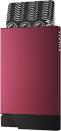 VULKIT Pop up Card Holder Minimalist Credit Card Holder RFID Blocking Slim Metal Card Case for Men or Women(Wine)