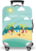 WUJIAONIAO Travel Luggage Cover Baggage Suitcase Cover Protector Skins 18-32 Inch (Beach, XL (for 29-32 inch luggage))