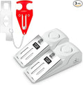 Portable Door Stop Alarm and Traveling Hotel Door Lock, No Installation Required, Provides Double Security for Home, Hotel and Traveling (1 Door Lock + 2 Door Stop)