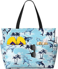 Beach Bag for Women Beach Tote Bag Waterproof Sandproof Large Bags with Zipper Big Capacity for Vacation Travel
