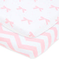 Travel Crib Fitted Sheets Compatible With Guava Lotus, Baby Bjorn, Dream on Me Travel Crib Light Playard – Fits Perfectly on 24 x 42” Mattress Without Bunching Up – Snuggly Soft Jersey Cotton – 2 Pack
