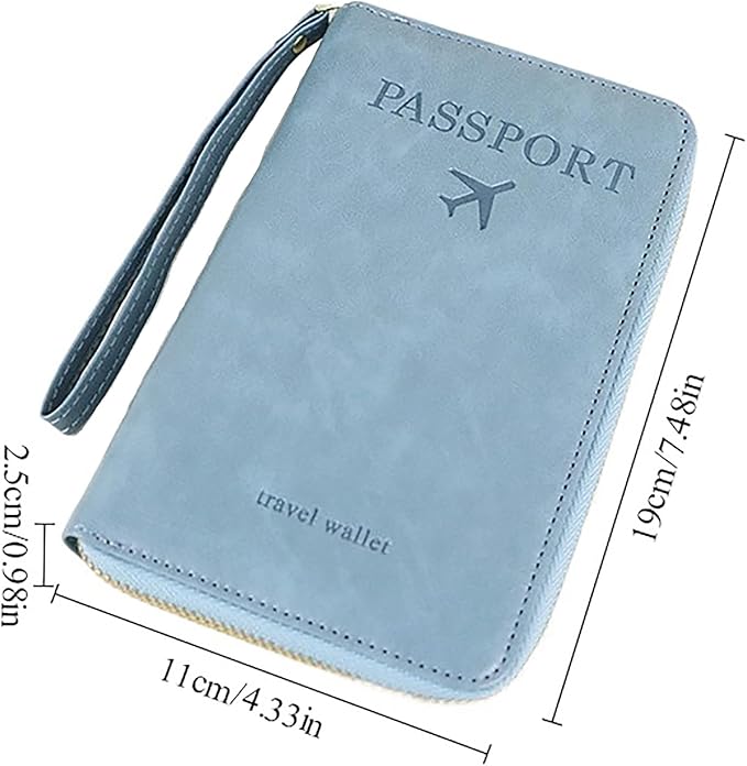 Rowgins Rfid Blocking Passport Holder Wallet, Rowgins Rfid Passport Holder with Zipper, PU Leather PassportHolder for Travel (PINK)