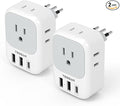 Italy Travel Plug Adapter 2 Pack, TESSAN Italy Power Adaptor with 4 Outlets 3 USB Charger (1 USB C Port), Type L Adapter for US to Chile Ethiopia Libya Syria Tunisia Uruguay