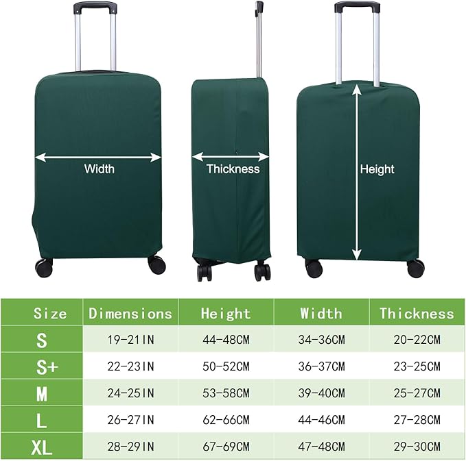 PATIKIL Luggage Cover, Suitcases Covers Elastic Carry on Cover Protector Washable Scratch-Resistant Fits 24-25 Inch Luggage for Travel Business Trips, Dark Green