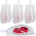 Vorspack Shoe Bags for Travel - 4 Pack Large Transparent Shoe Organizer with Handle Dustproof Shoe Bag Reusable Shoe Storage Bags for Men & Women