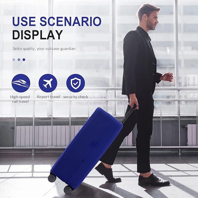 Travel Luggage Cover - Scratch-Resistant Fit 19-33 Inch, Blue, 3XL