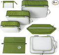 Cipway Compression Packing Cubes Mesh, Lightweight Luggage Organizer Bags with Laundry Bag,Toiletries Bag and Shoe Bag, Travel Essentials for Carry on Suitcase（8 Pcs,Green）