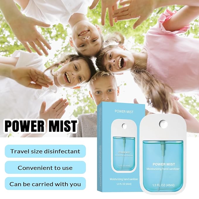 Power Mist Hydrating Hand Sanitizer Spray, Portable Travel-Size Hand Sanitizer Spray, 500-Sprays Each，Suitable for Both Adults and Children (Watermelon)