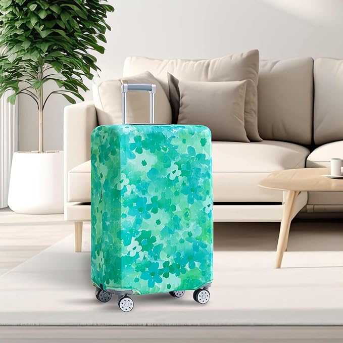 Travelkin Luggage Covers For Suitcase Tsa Approved,Suitcase Cover Protector Fit 18-32 Inch Luggage (Blue Floral, L)