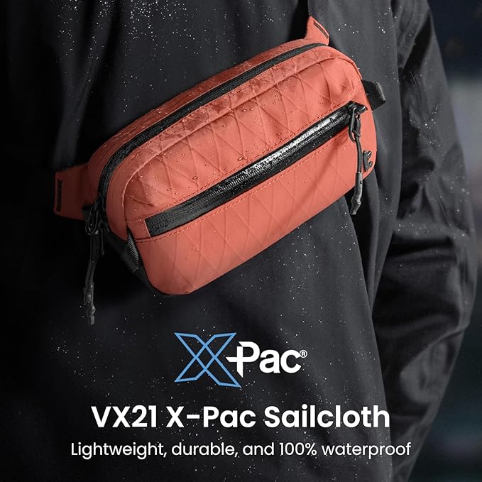 tomtoc 1.5L X-Pac Sling Bag with RFID Blocking, Crossbody Bag Minimalist Chest Shoulder Pack for Men/Women, Water-resistant Lightweight Casual Funny Pack for Travel, Daily Commute