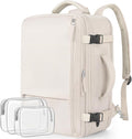 Travel Backpack for Women, Large Carry On Backpack for Travel, Waterproof Backpack Personal Item, Backpack for Women, laptop backpack 17.3 inch, College Bag Casual Daypack, Beige