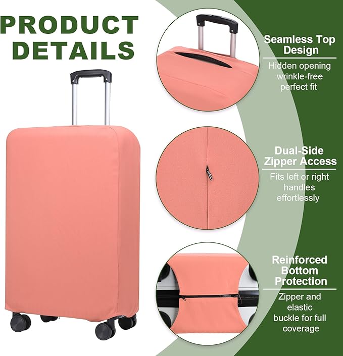 PATIKIL Luggage Cover, Suitcases Covers Elastic Carry on Cover Protector Washable Scratch-Resistant Fits 19-21 Inch Luggage for Travel Business Trips, Pink
