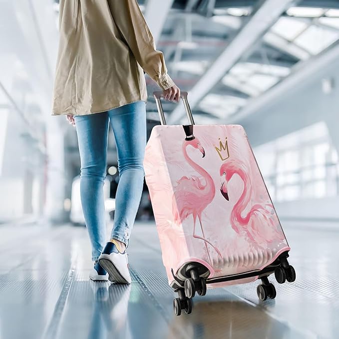 Travel Luggage Cover Suitcase Protector Fits 18-32 Inch Wheel Covers PatternedTravel Related Items Flower Luggage Protector Elastic M