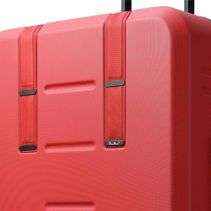 D_b_ Ramverk Carry-On 21 Inch Hardside Luggage, Compact Suitcase with Silent 360 Spinner Wheels, TSA Lock, Interior Laptop Compartment and Two Zipper Dividers, Red