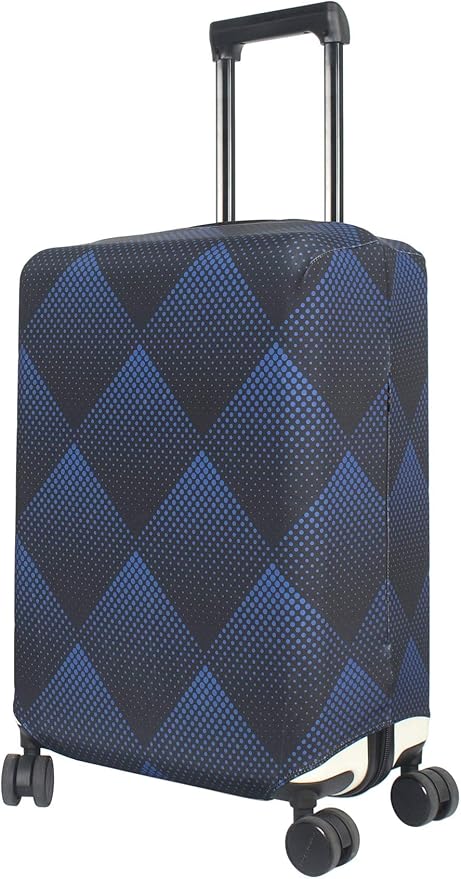HYPER VENTURE Washable Luggage Cover - Fashion Suitcase Protector Fits 23-26 Inch Luggage (Blue Cube, M)