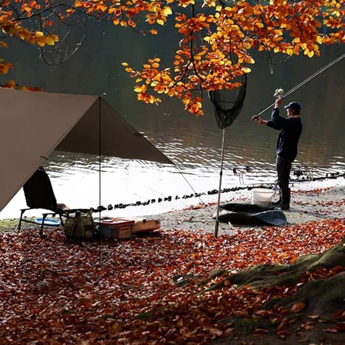 KALINCO Waterproof Camping Tarp Tent Hammock Rain Fly, 13X13FT, Mutifunctional Tent Footprint Lightweight Tarp for Camping, Hiking and Survival Shelter