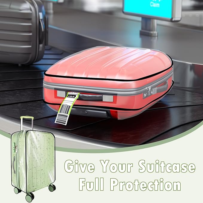 Thicken Clear Luggage Cover Protector, 30" PVC Luggage Covers for Suitcase Waterproof Dustproof Anti-scratch Travel Suitcase Covers Case for Wheeled Luggage