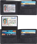 Wallet for Men-Genuine Leather RFID Blocking Bifold Stylish Wallet With 2 ID Window