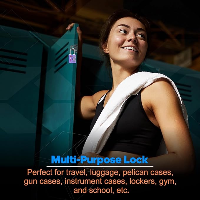 Forge Dual-Opening: Key or Combination Access Lock, TSA Approved Locks for Luggage, Pelican case, Travel, Gym, School, Stainless Steel Shackle. (Purple, 2 Pk)