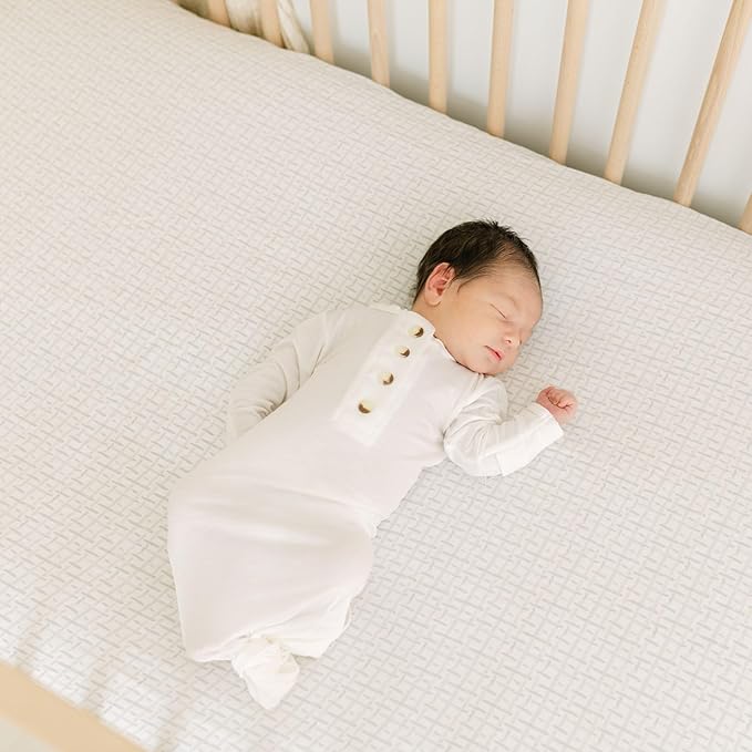 Crane Baby Crib Sheet, Neutral Hashtag Crib Sheets & Toddler Sheets, 100% Cotton Crib Sheets for Standard Crib Mattress(28"x 52"), Breathable Crib Sheets, Fitted Crib Sheets for Boys and Girls